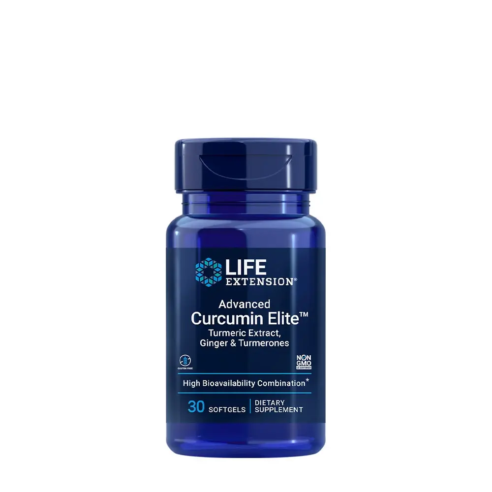 Life Extension Advanced Curcumin Elite gurkmejaextrakt med ingefära och turmeroner, 30 mjukkapslar