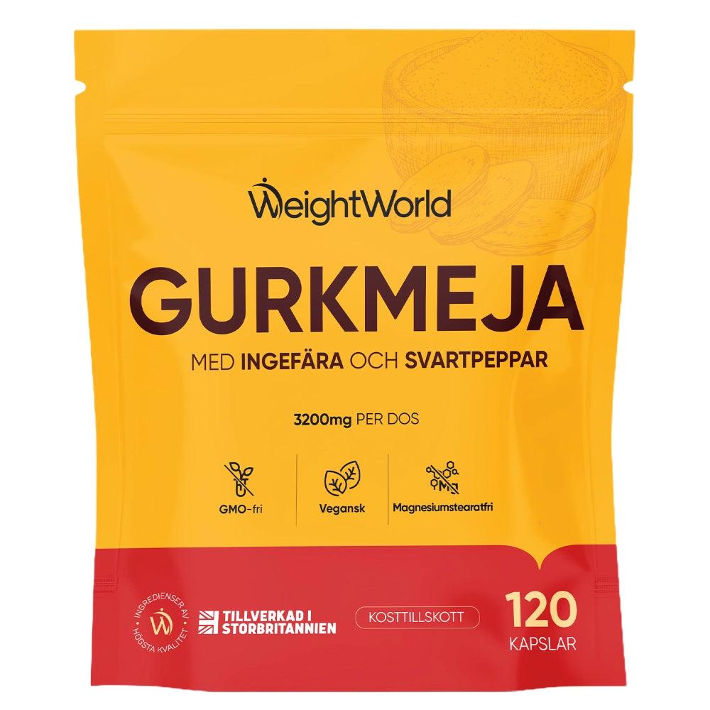 WeightWorld Gurkmeja med ingefära och svartpeppar, 120 kapslar