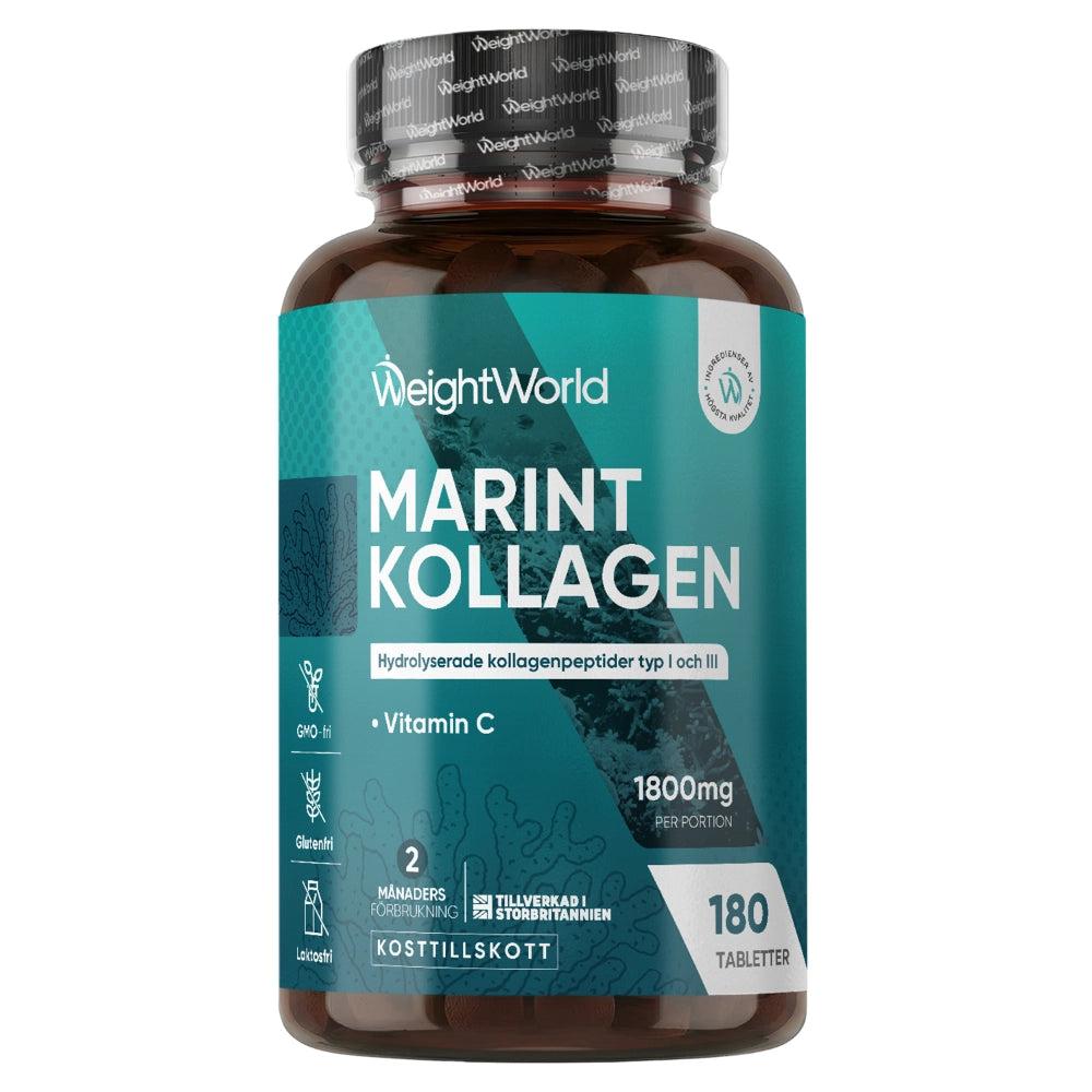 WeightWorld Marint Kollagen + Vitamin C 1800 mg, 180 tabletter