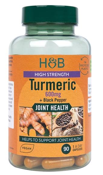 Holland & Barrett Högstyrkt Gurkmeja med Svartpeppar 600 mg, 90 kapslar